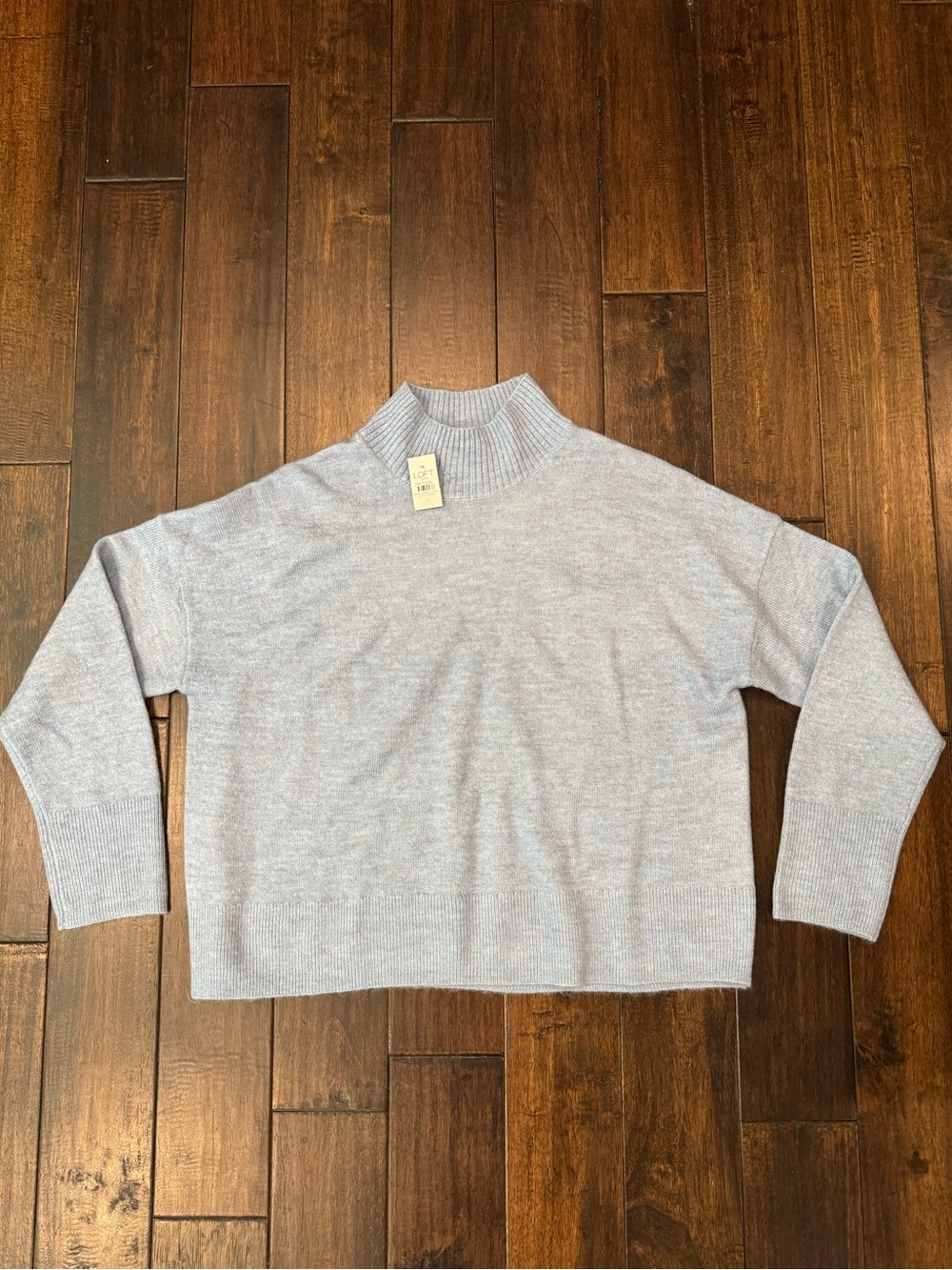 LOFT Light Gray Mock Neck Sweater